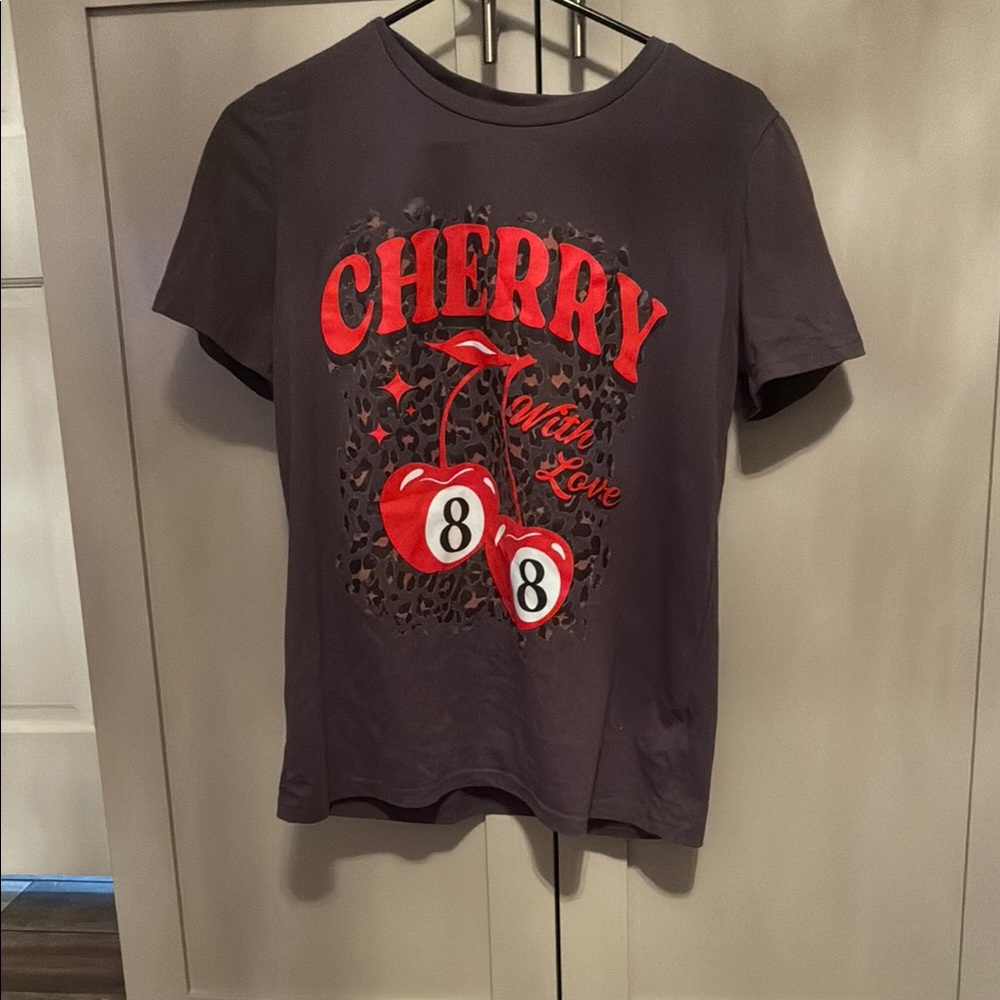Cherry Graphic Kids T-Shirt - Black